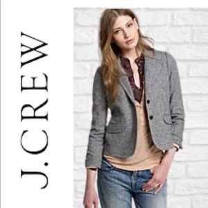J. Crew Grey Schoolboy Donegal Tweed Blazer Jacket Style #29073 Wool/Silk